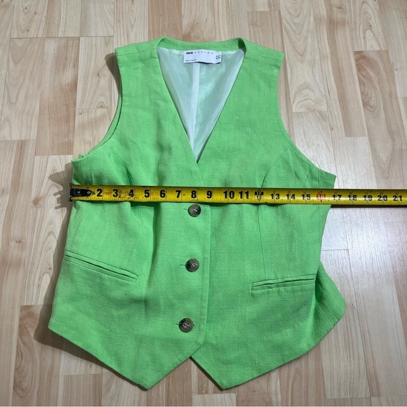 ASOS Design Women's Lightweight Green Vest Sleeveless Button Down vest Size 12 - Picture 3 of 6